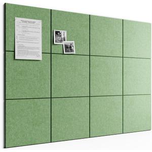 Bumusty Large Cork Board 48" x 36" Alternative - 12 Pack Felt Wall Tiles with 70 Safe Removable Adhesive Tabs, 30 Pushpins, Cork Boards for Walls Pin Board Bulletin Board Office Decor (Moss Green)