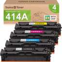 414A Toner Cartridges 4 Pack with Chip Compatible for HP 414A 414X Toner Replacement for HP Color LaserJet Pro MFP M479fdw M479fdn M479dw Pro M454dw M454dn M479 M454 M480f W2020A (BCMY)