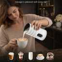 Milk Coffee Frother and Steamer,Temperature Display, 350lm, Burn-Free Base, Easy To Clean, 96% High Foam Rate,Ultra-Quiet Operation,Electric Cold Foam Maker Machine,Hot Chocolate Frother - Milky White