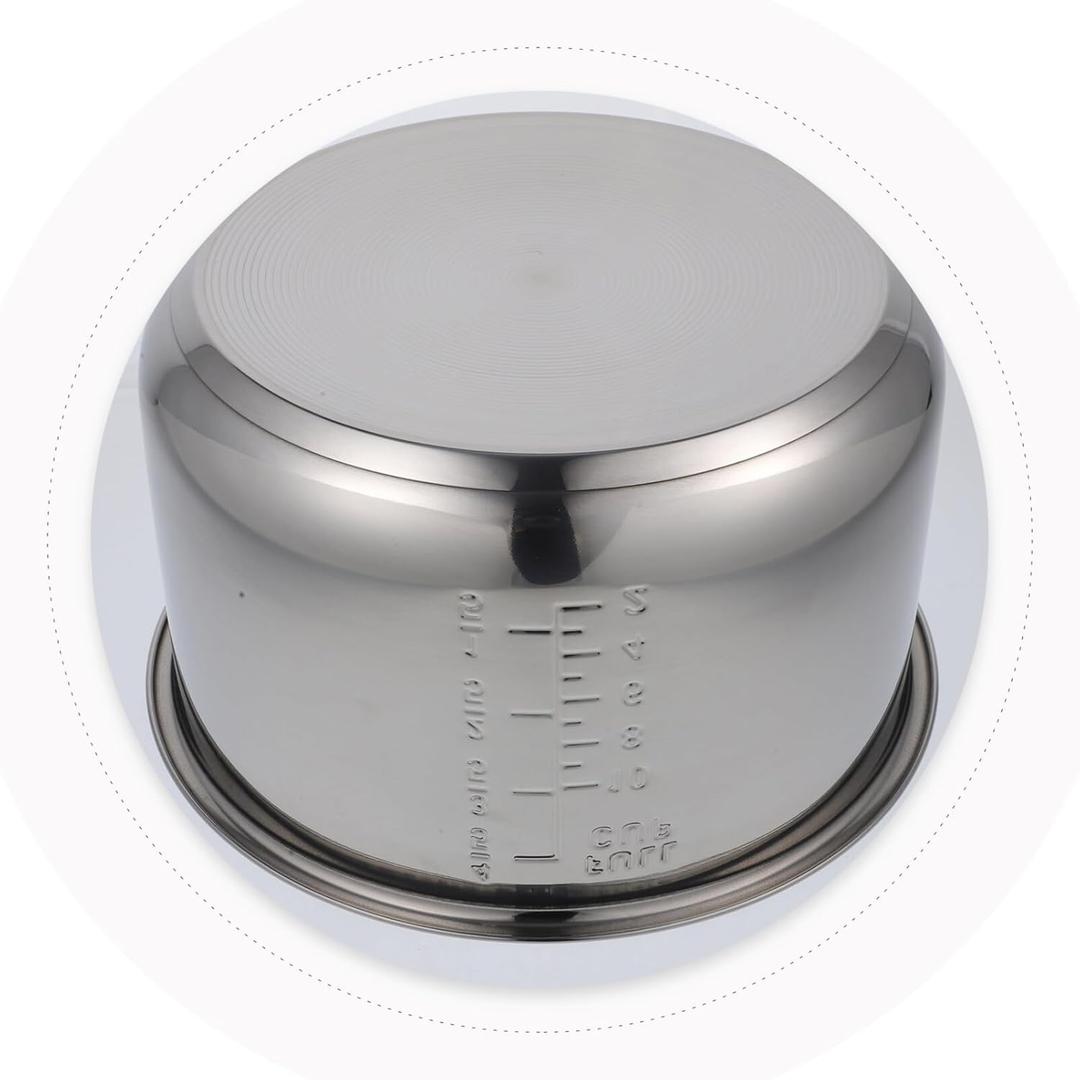 Cabilock 10 Cup Stainless Steel Rice Cooker Inner Pot Replacement Non-Stick Electric Cooker Supply Thickened Bottom Pot for Home Kitchen Cooking