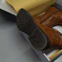 Rollda Boys Cowboy Boots Kids Western Boots Square Toe Girls Cowgirl Boots, 1 Little Kid (Brown)