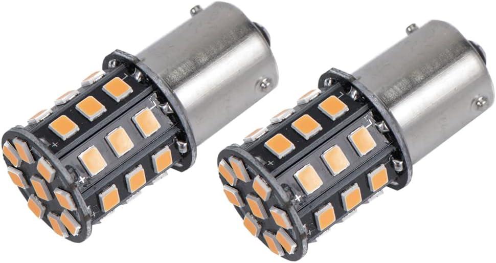 BlyilyB 2-Pack 9-30V BAU15S PY21W 7507 High Brightness Low Power Amber Yellow LED Bulbs Replacement For Turn Signal Lights