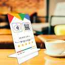 NFC Review Tap Stand  Smart Social Media & Business Card Alternative  NFC Tag & QR Code  Compatible with Google Review System, for All Smart Phones  Boost SEO, Engagement & Visibility (3 Stand)