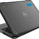 Gumdrop SlimTech Chromebook Case for 11.6 inch Dell Chromebook 3120 | 3110 | 3100 (Clamshell) Protective Sleek Snap On Hard Shell Laptop Cover for Kids Students School Work Office - Black