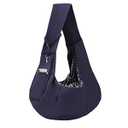 Dog Carrier Sling - Reversible Puppy Carrier Purse with Storage Pocket, Hand-Free Dog Sling Carrier for Carry Small Dogs and Cats，Travel Safety Harness, Dog and cat Harness(Dark Blue)