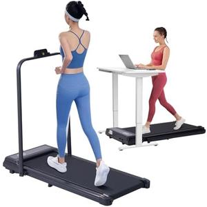 Treadmill with Handles, Folding Foldable Electric Treadmills for Home Small, 3.0HP Walking Pad Treadmills with Handle Bar, 3 in 1 Under Desk Treadmill with Remote Control, LED Display, 300LBS Capacity
