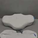 Bespilow Travel Pillow for Sleeping,Cervical Neck Support Pillow for Neck Pain Relief,Lightweight Ergonomic Memory Foam Camping Pillow,Portable Contour Pillows w/Travel Storage Bag,Cooling Cover