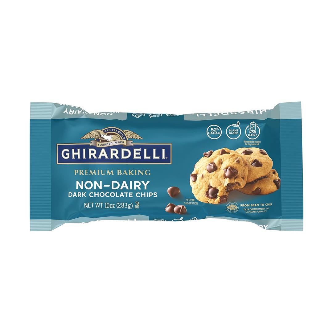 GHIRARDELLI Non-Dairy Dark Chocolate Chips for Baking, Premium Baking Chips, 10 OZ Bag Pack Of 1  (EXP 05/31/27)