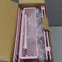 2 Pack Letter Tray 5-Tier Desk Organizer File Paper Holder with Handle, Metal Desktop Document Shelf Tray Office Classroom Organization - Pink