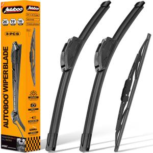 AUTOBOO 26"+19" Windshield Wipers with 16" Rear Wiper Blade Replacement for Toyota sienna 2010 2009 2008 2007 2006 2005 -Original Factory Quality (Pack of 3)