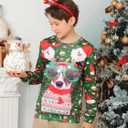 Funnycokid Kids Ugly Christmas Sweater Girls Boys Xmas Sweatshirt Funny Fleece Outfit 3D Print Clothes 4-16 Years (Green, M)