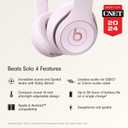 Beats Solo 4 - Wireless On-Ear Bluetooth Headphones, Up to 50-Hour Battery Life, Ultra-Lightweight Comfort, Powerful and Balanced Sound, Apple & Android Compatible - Cloud Pink