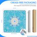 Mahjong Mat for Table 32.4''x32.4'', Rolled Shipping, No Creases Mah Jongg Mat with Carrying Bag for American Mahjong, Poker, Board Games, Card Games & Dominoes - Cyan, 32.4 inches x 32.4 inches x 0.11 inches
