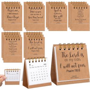 30 Pcs Christian Gifts Bulk Daily Bible Verse Desk Flip Calendars 2026 Vintage Scripture Perpetual Calendar 3 x 2.6" Inspirational Desk Calendars Religious Back to School Teacher Gifts