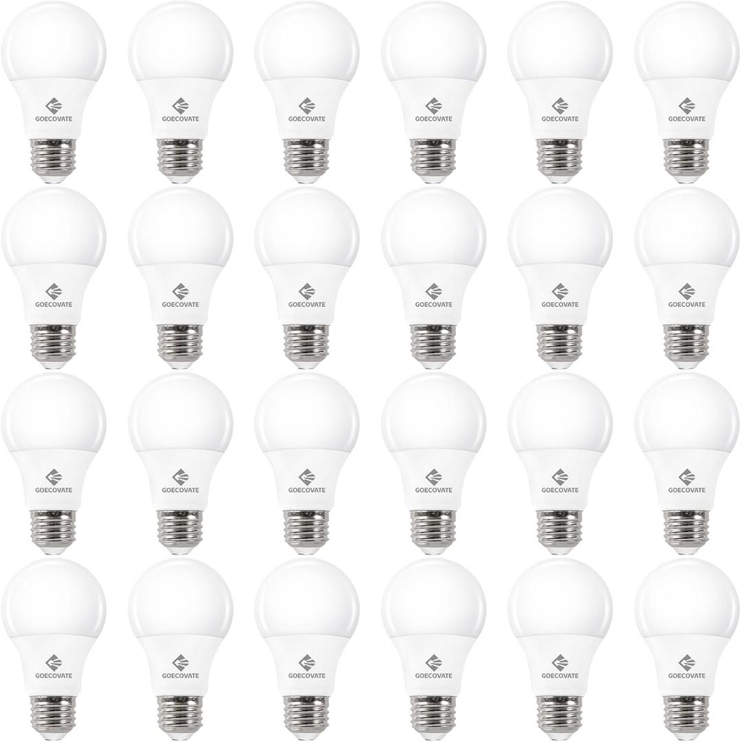 24 Pack 8W Led Light Bulbs Daylight White 5000K, 60 Watt Equivalent Non-Dimmable Led Bulb, A19 Standard Bulbs, E26 Base, 800 LM, Efficient 8 Watt Light Bulb for Living Room, ETL/UL Listed