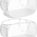 Strong Mesh Pop Up Laundry Basket, Collapsible Laundry Hamper with Side Pocket, Foldable Clothes Hamper with Durable Reinforced Handles for Laundry, Bathroom, Kids Room, Dorm or Travel 2 Pack White
