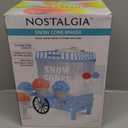 Nostalgia Snow Cone Shaved Ice Machine - Retro Table-Top Slushie Machine Makes 20 ICY Treats - Includes 2 Reusable Plastic Cups & Ice Scoop - Vintage Blue