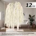 Suncalla 12 Pcs White Spring Natural Dried Amaranthus Hanging Flowers Amaranthus Artificial Flowers for Wedding Arch Bouquet Floral Garland Wall Home Decoration (23 Inch)