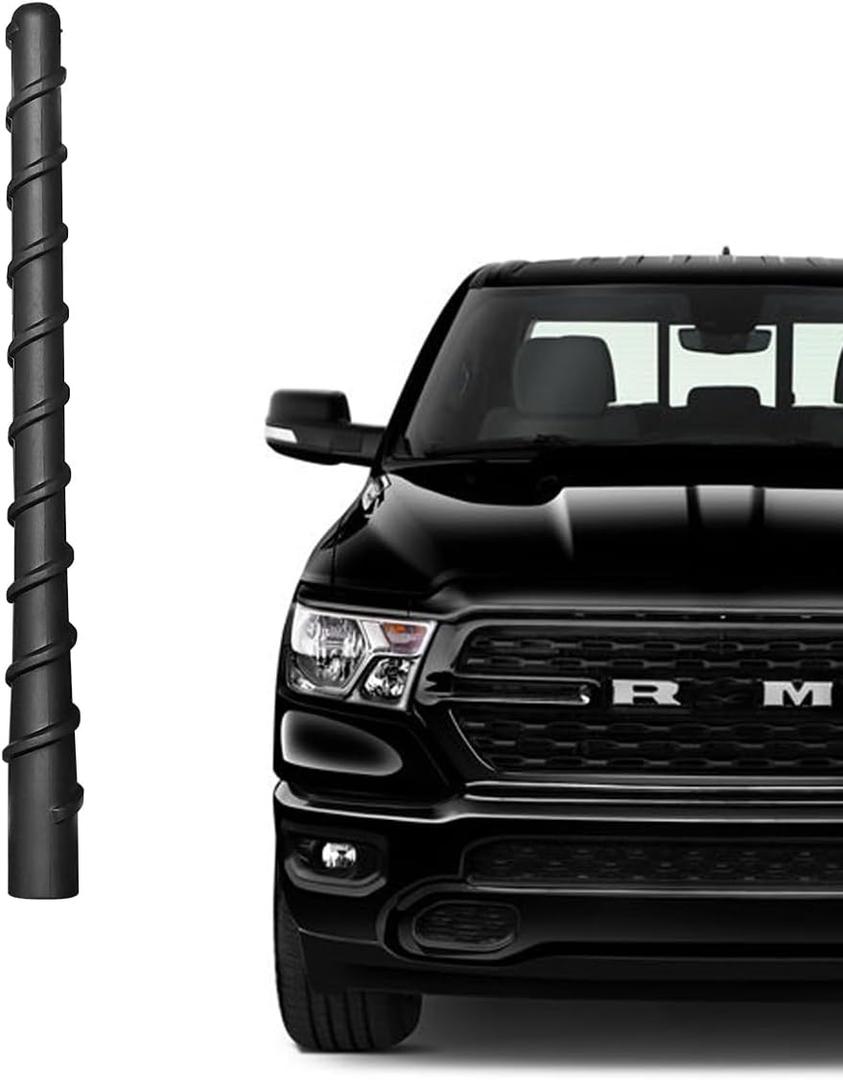 for RAM Truck Short Antenna 2011-2025 2026 Fit for RAM 1500 2500 3500 4500 5500 | 7" Spiril Flexible Rubber Antenna, Optimized AM/FM Radio Reception | for Dodge RAM Radio Accessories