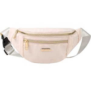 Fanny Packs Waist Pack for Women, Fashion Waist Bag with Adjustable Strap for Travel Sports Running (Beige)