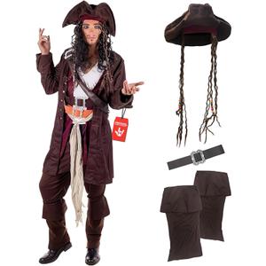 fun shack Pirate Costume Men, Mens Pirate Costume, Halloween Costumes for Men, Halloween Costumes Adult (Large)