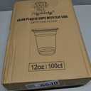 Lilymicky 100 Sets 12 oz Clear Plastic Cups with Flat Lids, 12 oz Disposable Drinking Cups With Lids for Ice Coffee, Smoothie, Slurpee, or Any Cold Drinks