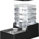 RIZZARI Stainless Steel Pet Water Feeder: 9L Large Gravity Waterer - Less Refills All-Day Water - No Mess Keeps Floors Dry - Quiet Refill - for Medium to Large Dogs - Workday/Day Trip (Black with Lid)