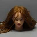 Mannequin Head with 80% Real Human Hair 26''-28"Cosmetology Mannequin Doll Head to Practice Hair Styles Hairdresser Practice Braiding Head(27# Light Brown)