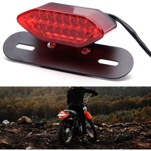 DREAMIZER Motorcycle Tail Light Integrated Running Lamp Brake&Turn Signal Light with License Plate Bracket Compatible With Motorcycle Street Bike Cruiser Chopper And More
