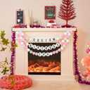 Kpop Theme Party Decorations Christmas Giant Friendship Bracelet Garland Kit Customizable Friendship Bracelet DIY Banner with Letters Plastic Balls DIY Supplies for Wedding Decor(Pink Color)