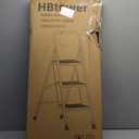 HBTower 3 Step Ladder,3 Step Stool for Adults Folding Step Stool with Cushioned Handle with Wide Anti-Slip Pedal Ergonomic Design