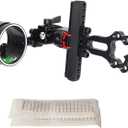 SOPOGER Archery Bow Sight for Compound Bows Target Hunting Single Pin or 5 Pin Bow Sight with 6X 1.75 Scope Lens Long Bar Right Hand for Quicker Sight Acquisition