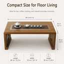 Japanese Foldable Coffee Table, Folding Floor Table, Low Table for Sitting on the Floor, for Sitting on The Floor for Living Room Meditation Tea Room Tatami Dining (31X20X12)