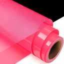 GIRAFVYINL Hot Pink Reflective Iron on Vinyl, Reflective HTV Pink Neon Heat Transfer Vinyl for DIY T-Shirts, Fabric, 12" x 7ft