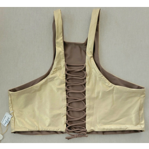 Luli Fama Reversible High Neck Top (XL, Sand)