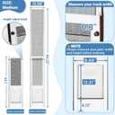 Cat Door for Sliding Glass Door, Patio Pet Door Insert for Sliding Door, Height Adjustable from 44" to 84", 12 x 8 inches