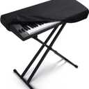 61 Keys Piano Keyboard Dust Cover, Adjustable Electric Piano Keyboard Covers for Digital Electric Pianos, Full Cover Elastic Lock Music keyboard Protector Cover - Black