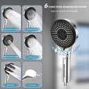 Filtered Shower Head with Handheld - High Pressure 6 Spray Modes Showerhead with Filters, Shower Head With Movable Bracket & 75" Anti-Burst Hose | 12 Replaceable Water Softener Filters for Hard Water