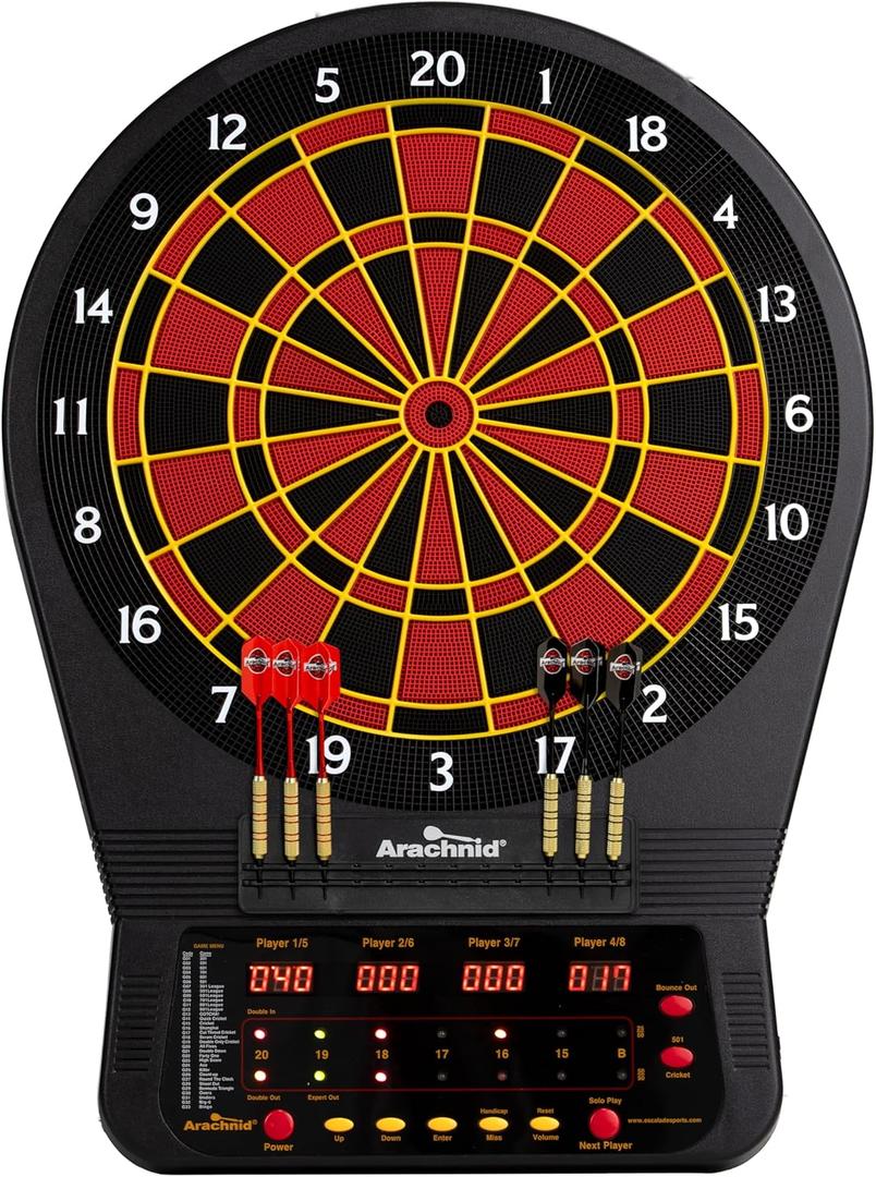Arachnid Cricket Pro Tournament-Quality Dartboard with 35 Games and 318 Variations (6 Cricket Games)