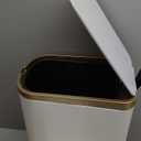 CEROELDA Small Bathroom Garbage Can with Lid Soft Close-5L/1.3 Gal Stainless Steel Garbage Can-Step Pedal Wastebasket Slim Garbage Bin for Office, Bedroom, Toilet, Live Room-White