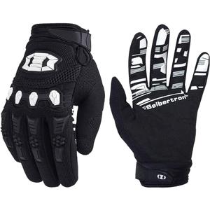 Seibertron Unisex BMX MX ATV MTB Racing Mountain Bike Bicycle Cycling Off-Road/Dirt Bike Gloves Road Racing Motorcycle Motocross Sports Gloves Touch Recognition Full Finger Glove (XL Adult, Black)