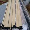 Novilla Full Size Bed Frame with Headboard, Full Bed Frame with Wooden Slats Support, Linen Upholstered Stripe Headboard, No Box Spring Needed, Heavy Duty Feet, Easy Assembly, Beige