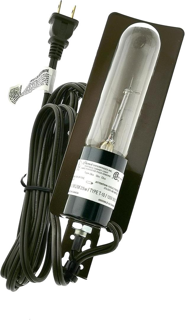 Curio Cabinet Light Brown - Brown Hooded Curio Light Includes Bulb, C5-RS-1
