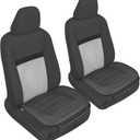 Motor Trend Seat Covers for Cars Trucks SUV, Faux Leather 2-Pack Black Padded with Storage Pockets, Premium Interior Car Seat Cover