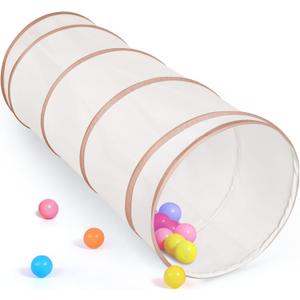 Moncoland Kids Play Tunnel Tent for Toddlers, Pop Up Crawl Tunnel Toy for Baby or Pet with Neutral Color, Collapsible Gift for Boy and Girl Play Tunnel Indoor and Outdoor Game (Beige Tunnel)