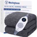 Westinghouse Electric Blanket Throw Size, Soft Plush Sherpa Heated Blanket with 6 Heating Levels & 2-10 Hours Auto-Off, Machine Washable, 50x60 inches, Darkgrey