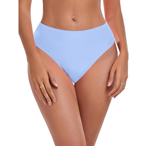 RELLECIGA Women's High Cut Bikini Bottom (Medium, Black)