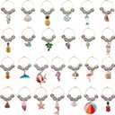 9-30 Pcs Wine Glass Charms Wine Charms for Stem Glasses for Drink Glass Tags for Cocktail Tasting Party Favors Supplies Goblet Charm