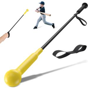 Baseball Hitting Stick Batting Swing Bands Trainer Aid, Batting Practice Training Equipment for Baseball and Softball, Ideal for One-on-One Training All Ages (Yellow)
