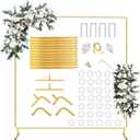 6.6FTx6.6FT Square Metal Arch Backdrop Stand, Gold Wedding Arch Backdrop Stand, Balloon Arch Stand Wedding Arch Frame for Wedding Party Birthday Baby Shower Anniversaries